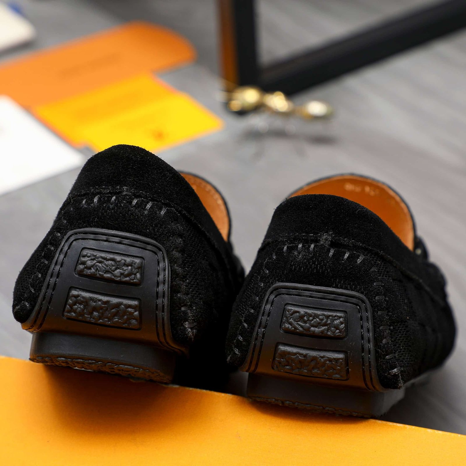 L0vis Vvtt0n Lv Damier Suede Leather Loafers In Black
