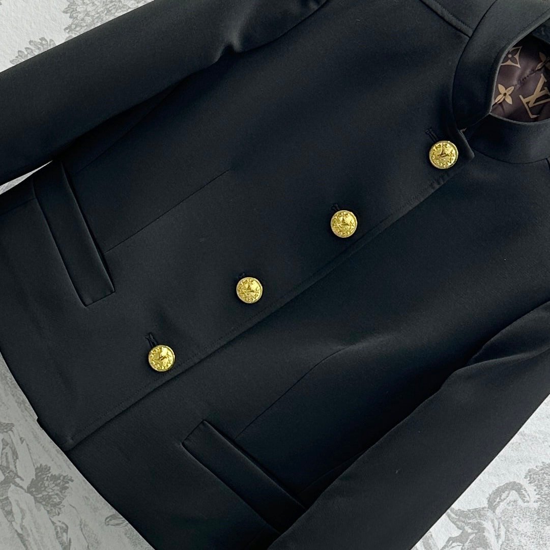L0vis Vvtt0n Lv Button Officer Jacket Black 1Agoki