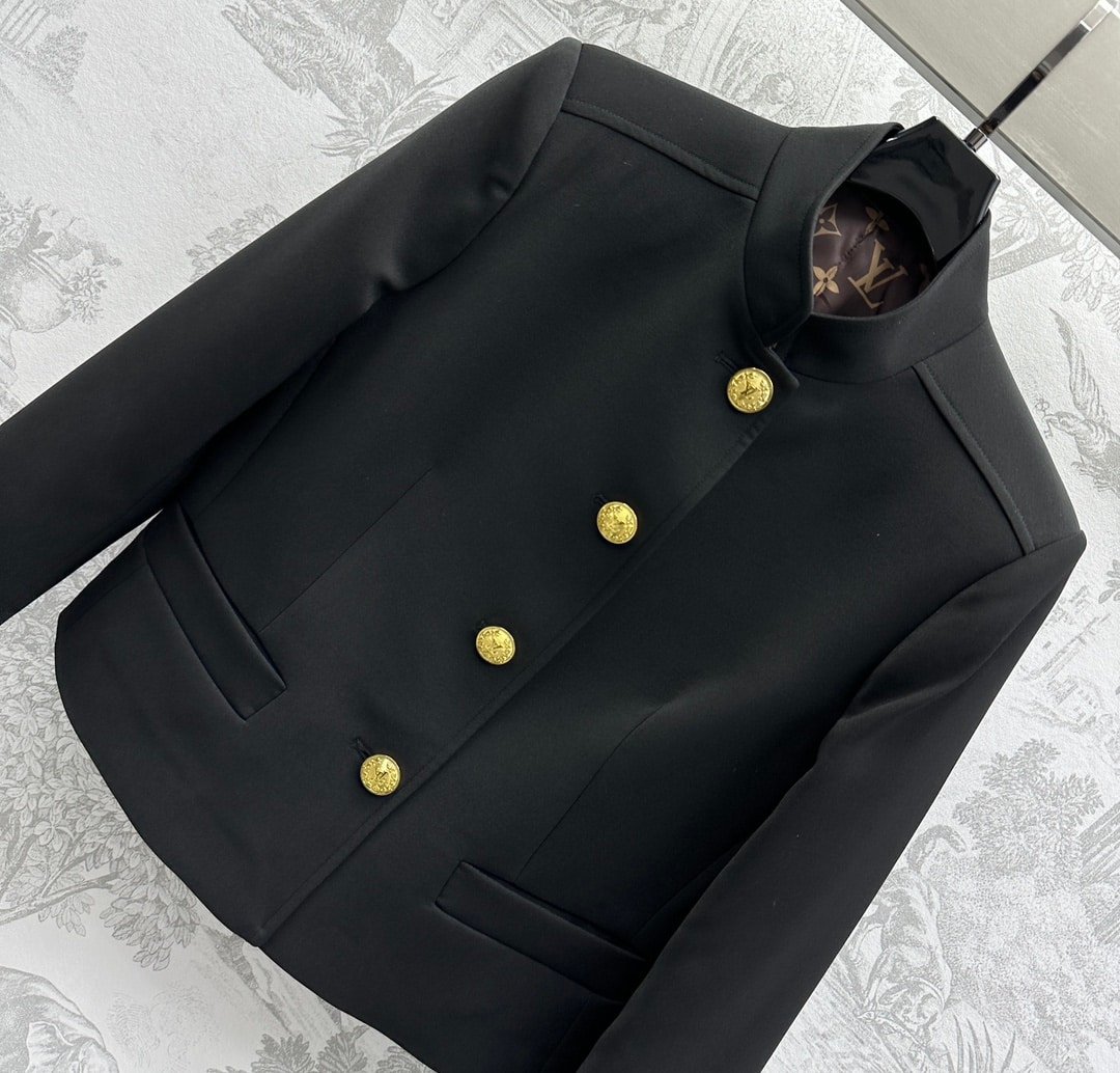 L0vis Vvtt0n Lv Button Officer Jacket Black 1Agoki