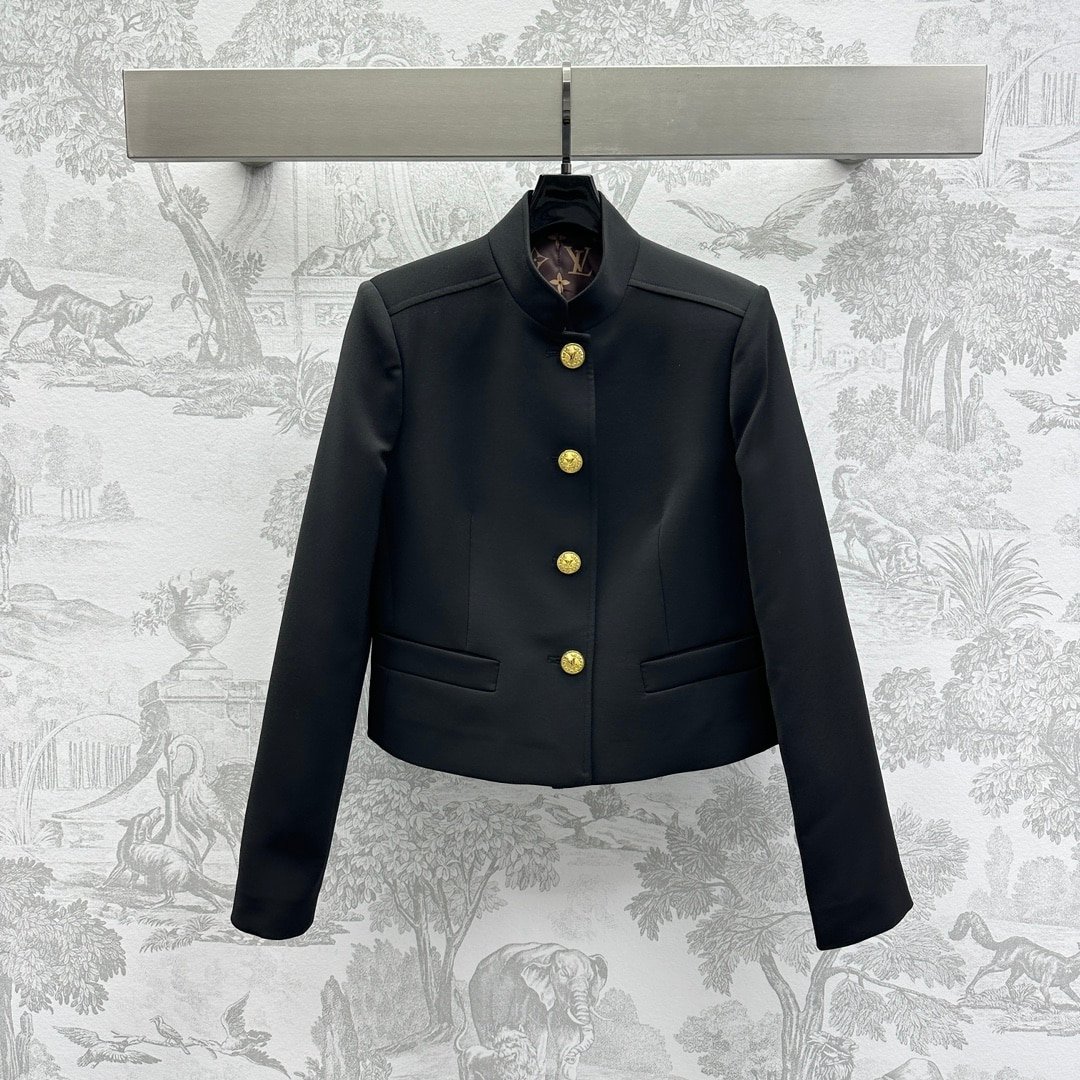 L0vis Vvtt0n Lv Button Officer Jacket Black 1Agoki
