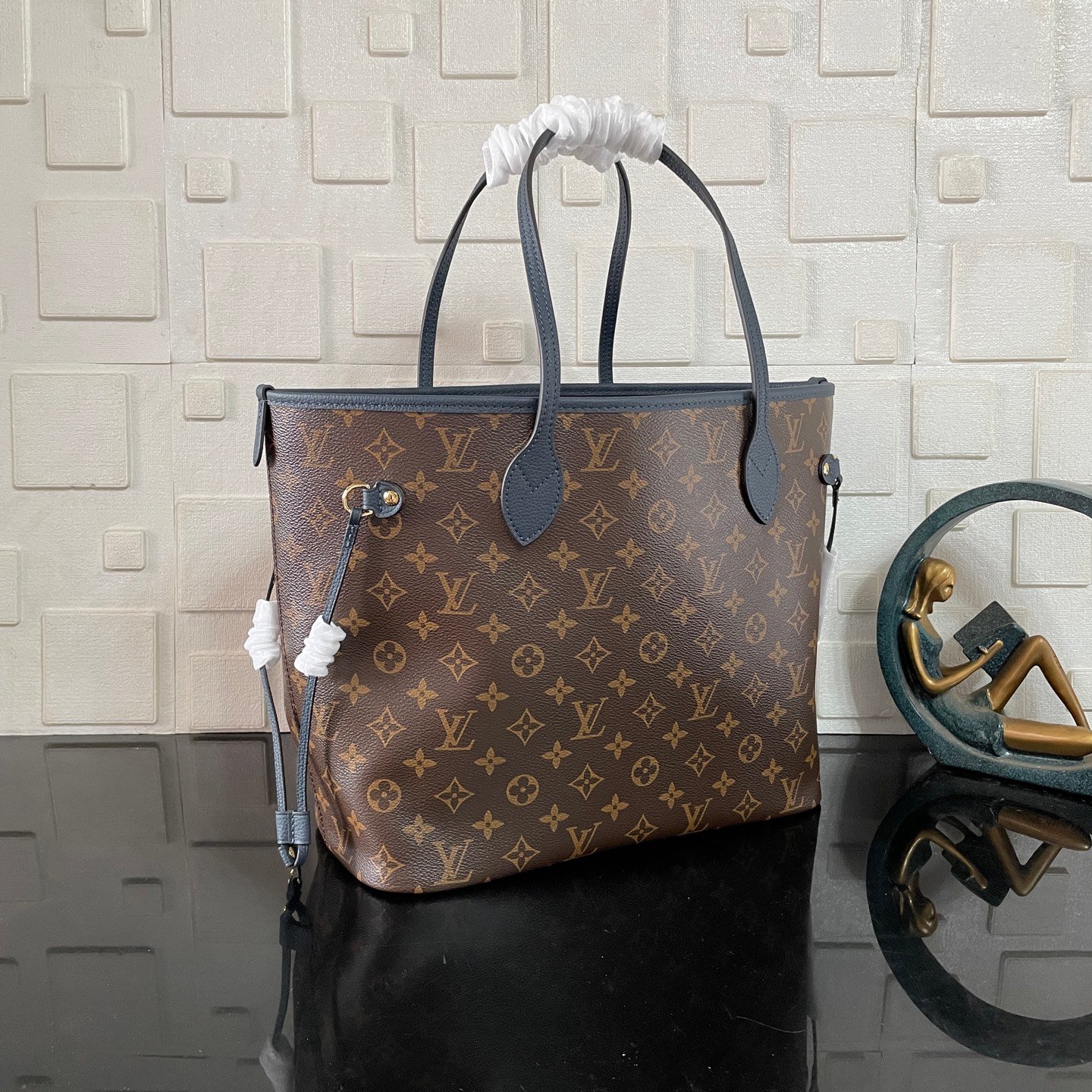 [S*per Vip 1:1] L0vis Vvtt0n Neverfull Inside Out MM Bag Navy Blue 31Cm M14994
