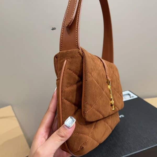Sa1nt Lau*nt Le 5 À 7 Hobo Bag Brown 27Cm