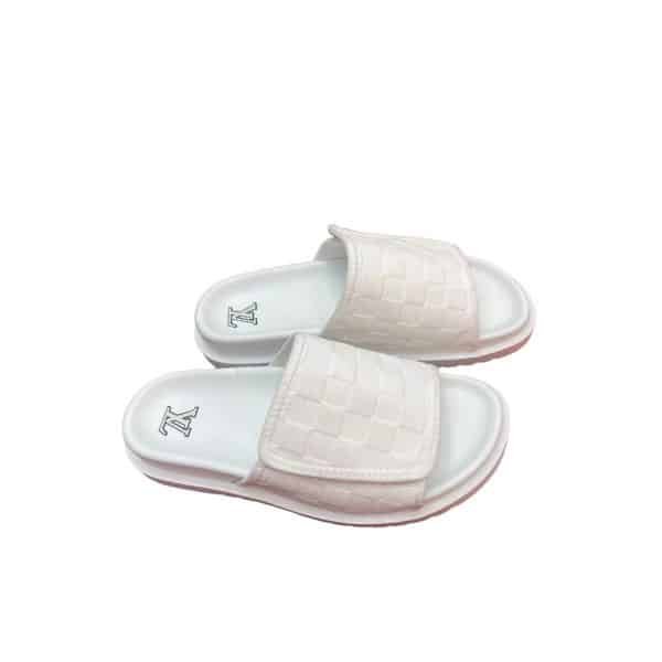 L0vis Vvtt0n Damier Flat Slides White
