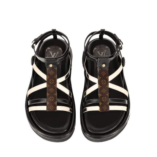 L0vis Vvtt0n Pool Pillow Comfort Sandals Black And Silver