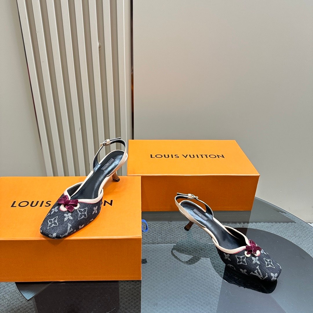 L0vis Vvtt0n Kitten Heels Slingback Denim