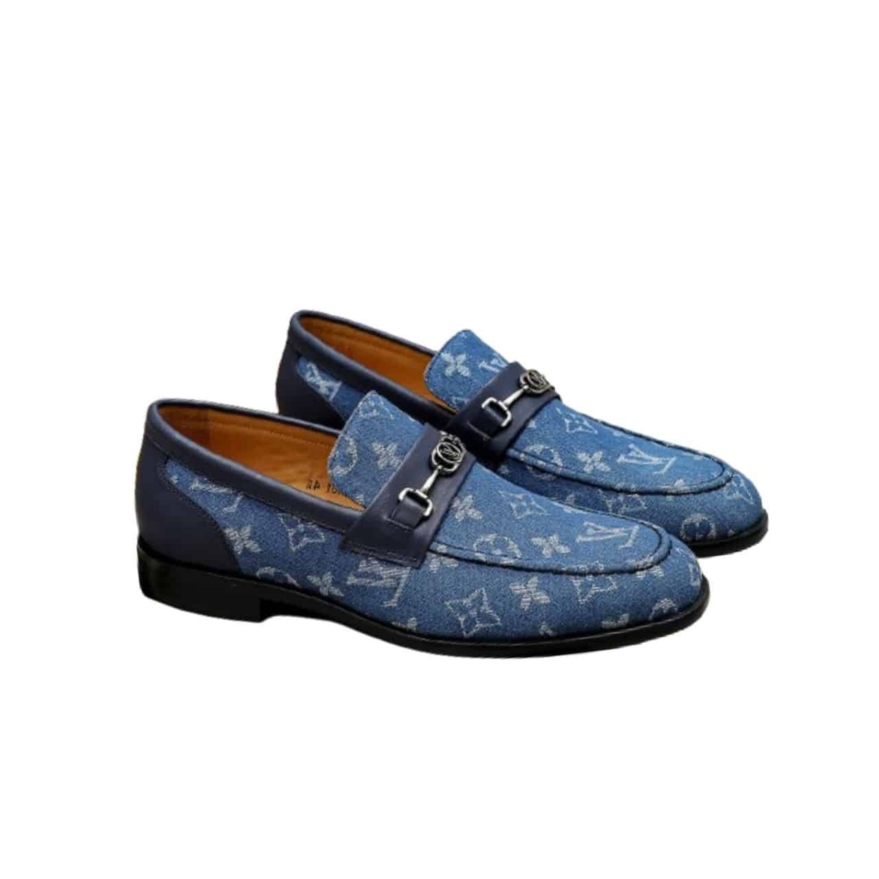 L0vis Vvtt0n Souliers Club Loafers Blue Monogram Denim