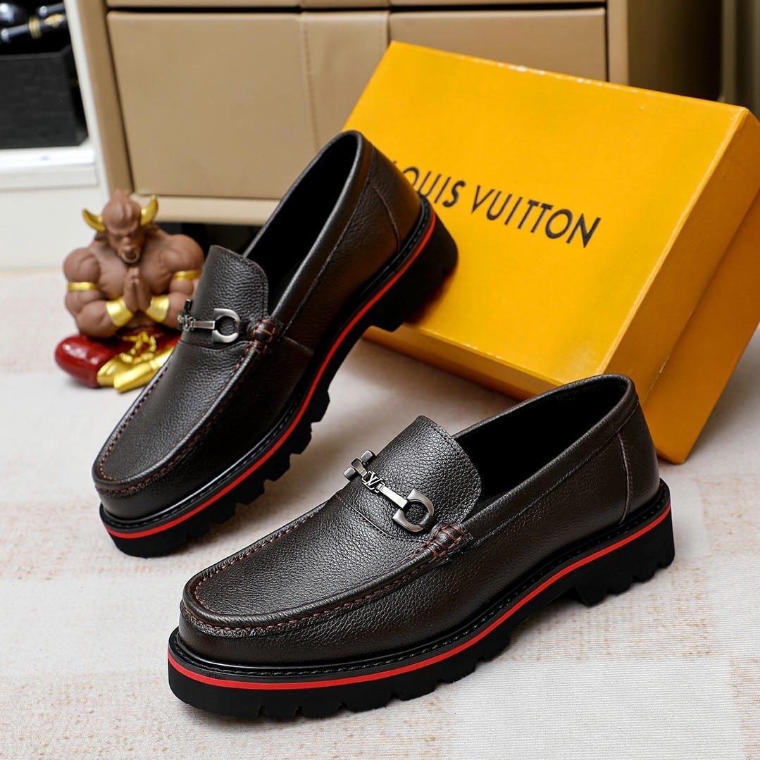 L0vis Vvtt0n Souliers Club Loafers Black Red