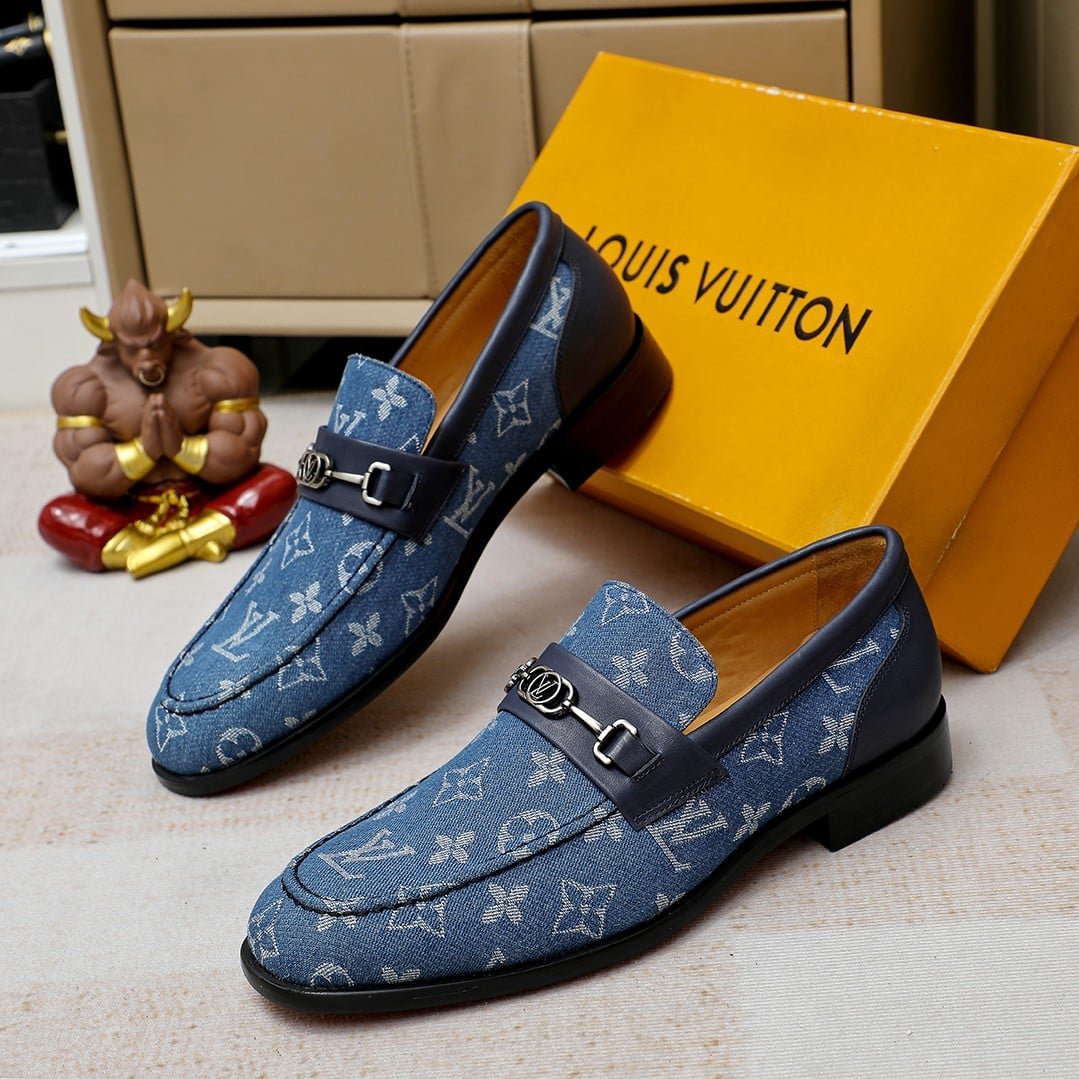 L0vis Vvtt0n Souliers Club Loafers Blue Monogram Denim