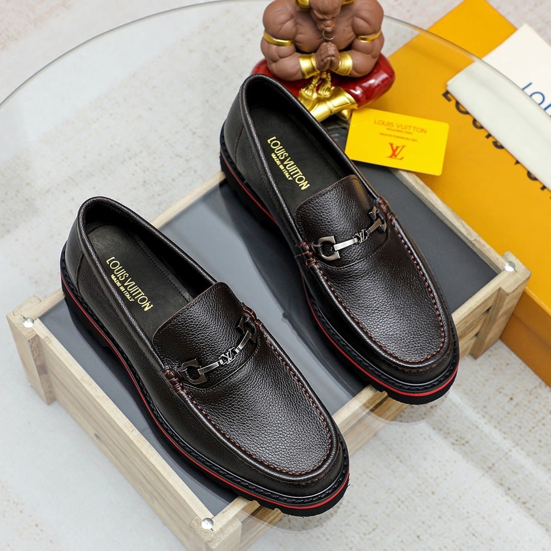 L0vis Vvtt0n Souliers Club Loafers Black Red
