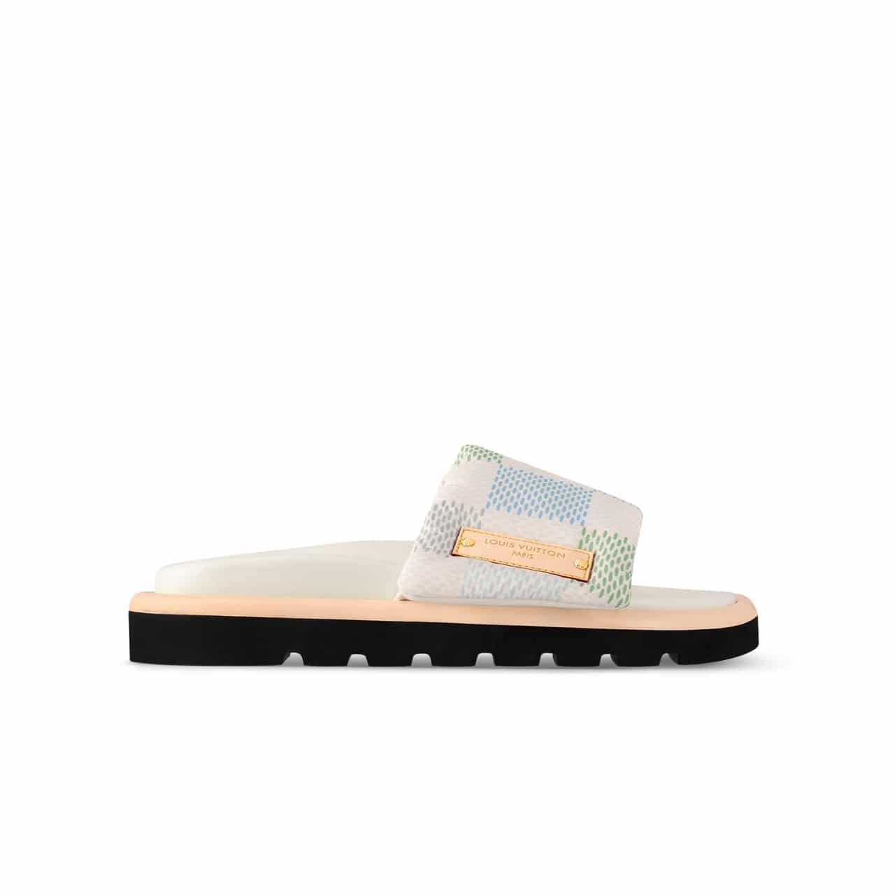 L0vis Vvtt0n Pool Pillow Flat Comfort Mule Sandals Light Blue 1Actwm