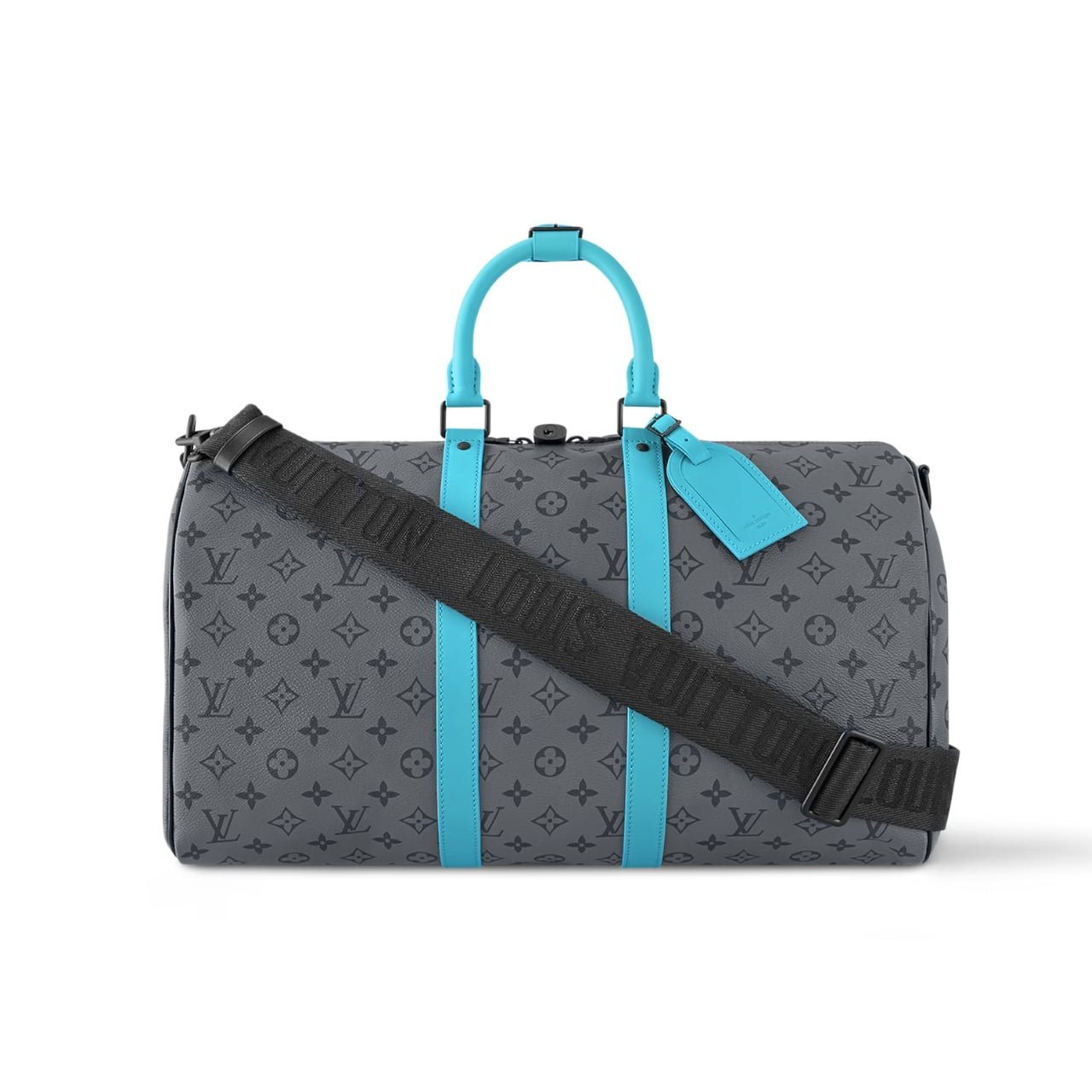 L0vis Vvtt0n Keepall Bandoulière 45 Monogram Eclipse Reverse Coated Canvas Turquoise 45Cm M11481