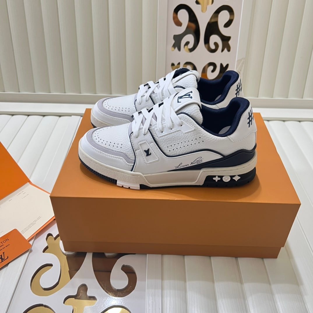 L0vis Vvtt0n Men’S Sneaker Lv Trainer Signature Marine Blue