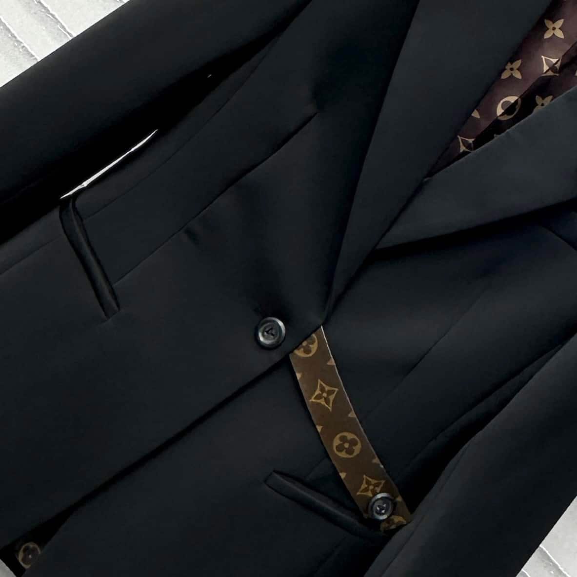 L0vis Vvtt0n Monogram Belt Blazer Black 1Agnp3