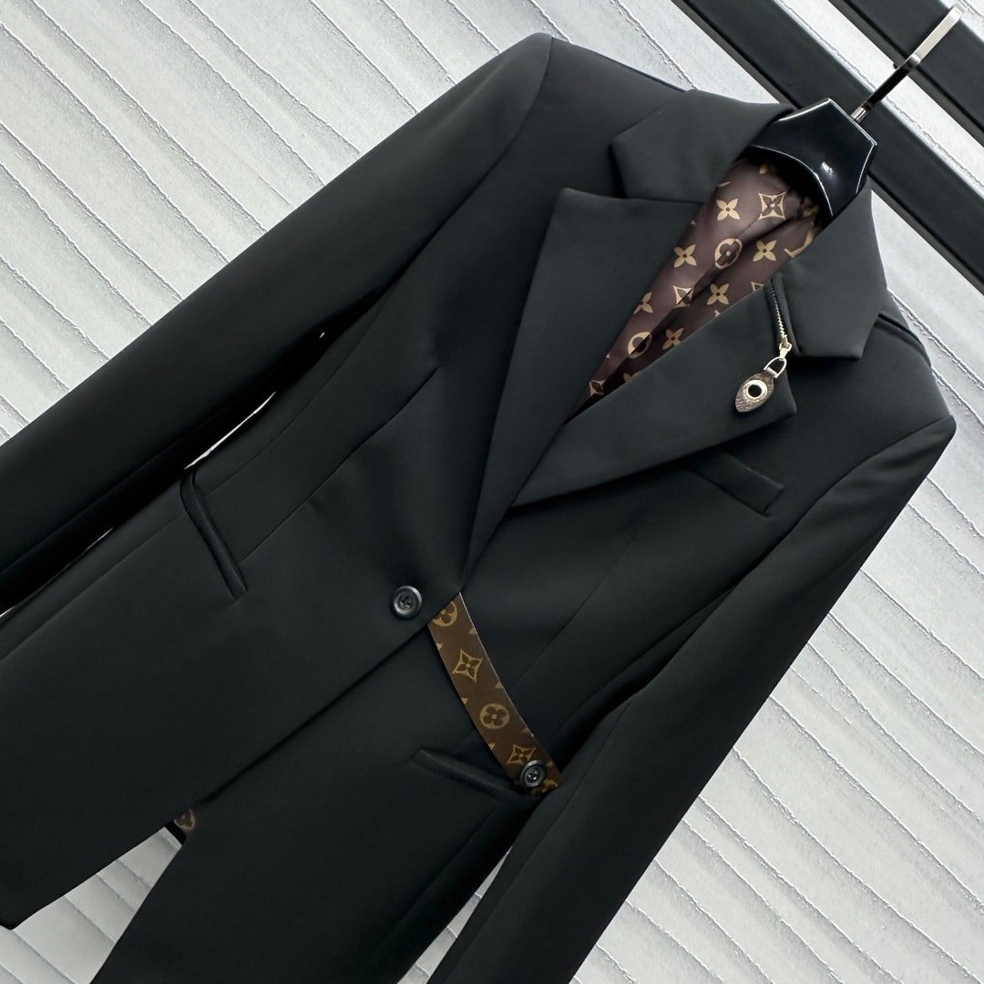 L0vis Vvtt0n Monogram Belt Blazer Black 1Agnp3