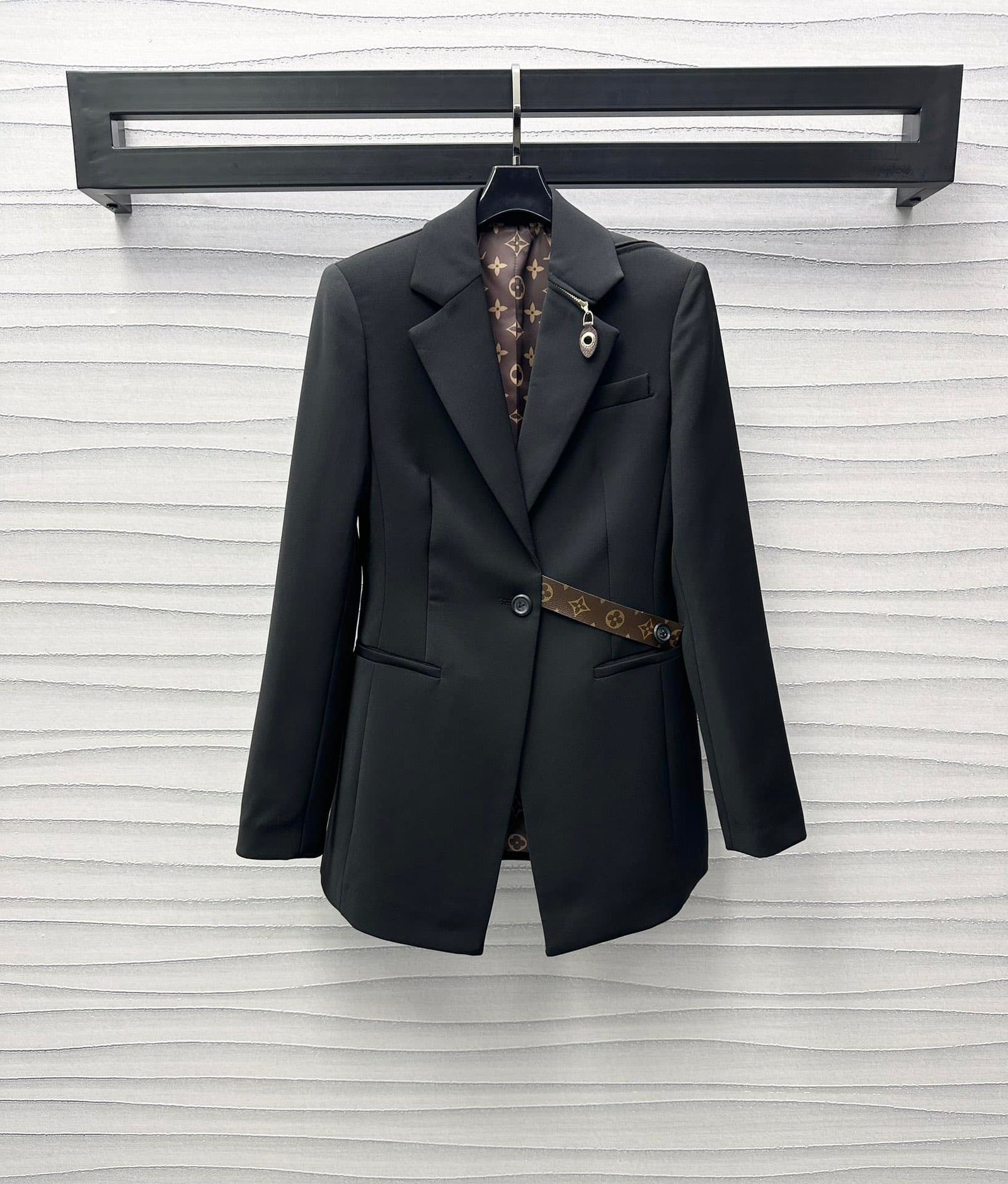 L0vis Vvtt0n Monogram Belt Blazer Black 1Agnp3