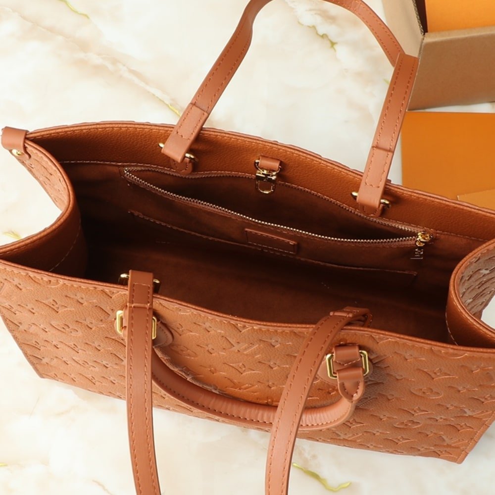 L0vis Vvtt0n On The Go MM Monogram Empreinte Leather Cognac 35Cm M12775