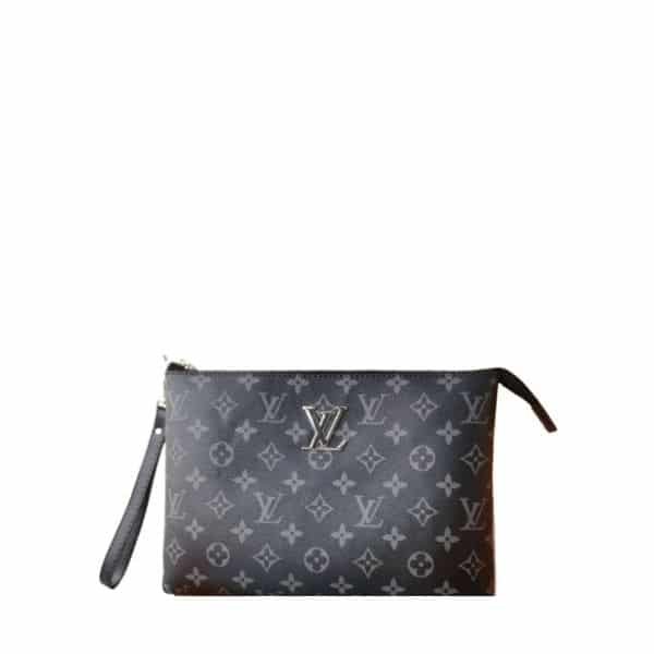 L0vis Vvtt0n Pochette Monogram Canvas Black 28Cm