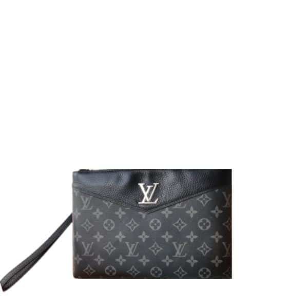 L0vis Vvtt0n Pochette Monogram Canvas Black 27Cm
