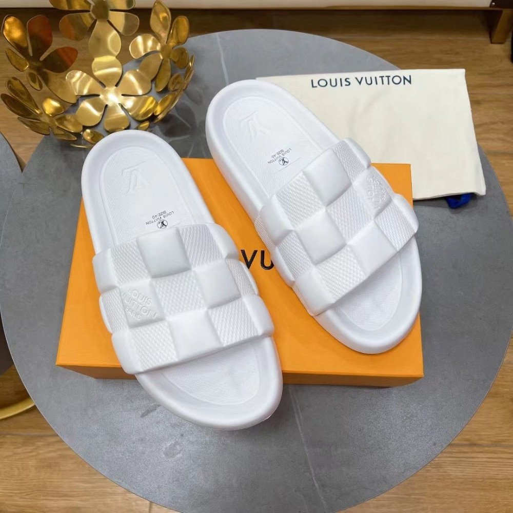 L0vis Vvtt0n Waterfront Mule Maxi Damier Rubber White