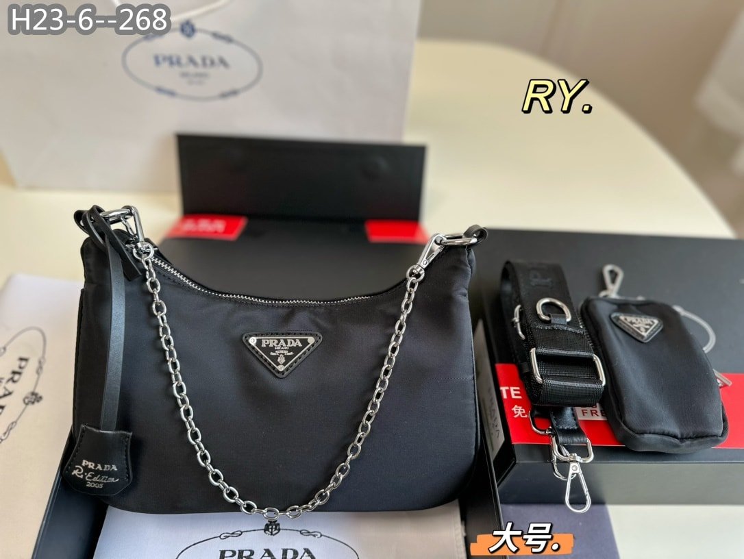 Pra*a Re Edition 2005 Re Nylon Bag Black 26Cm