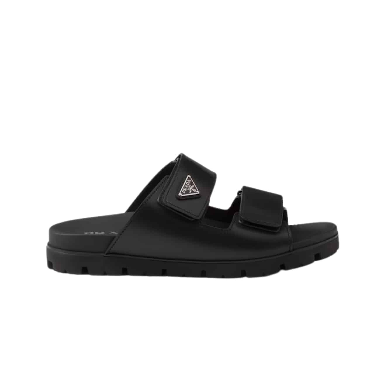 Pra*a Leather Strap Sandals Black 2X3129 3Lem F0002