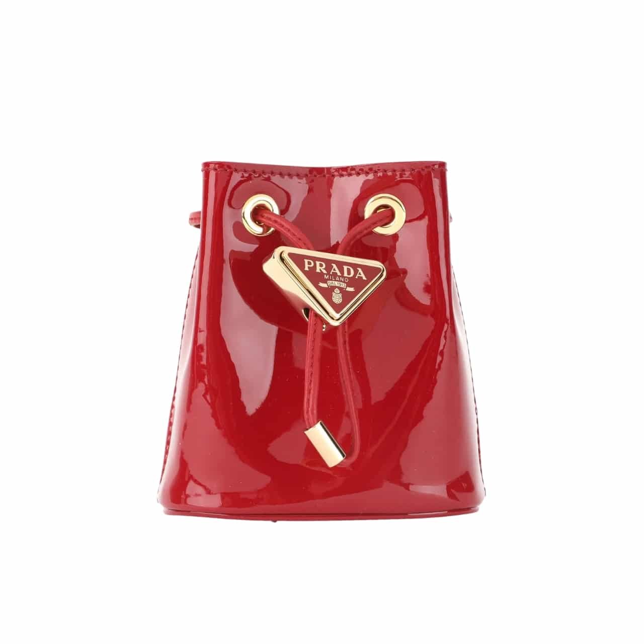 Pra*a Patent Leather Mini Pouch Red 14Cm 1Nr016 069 F0E06