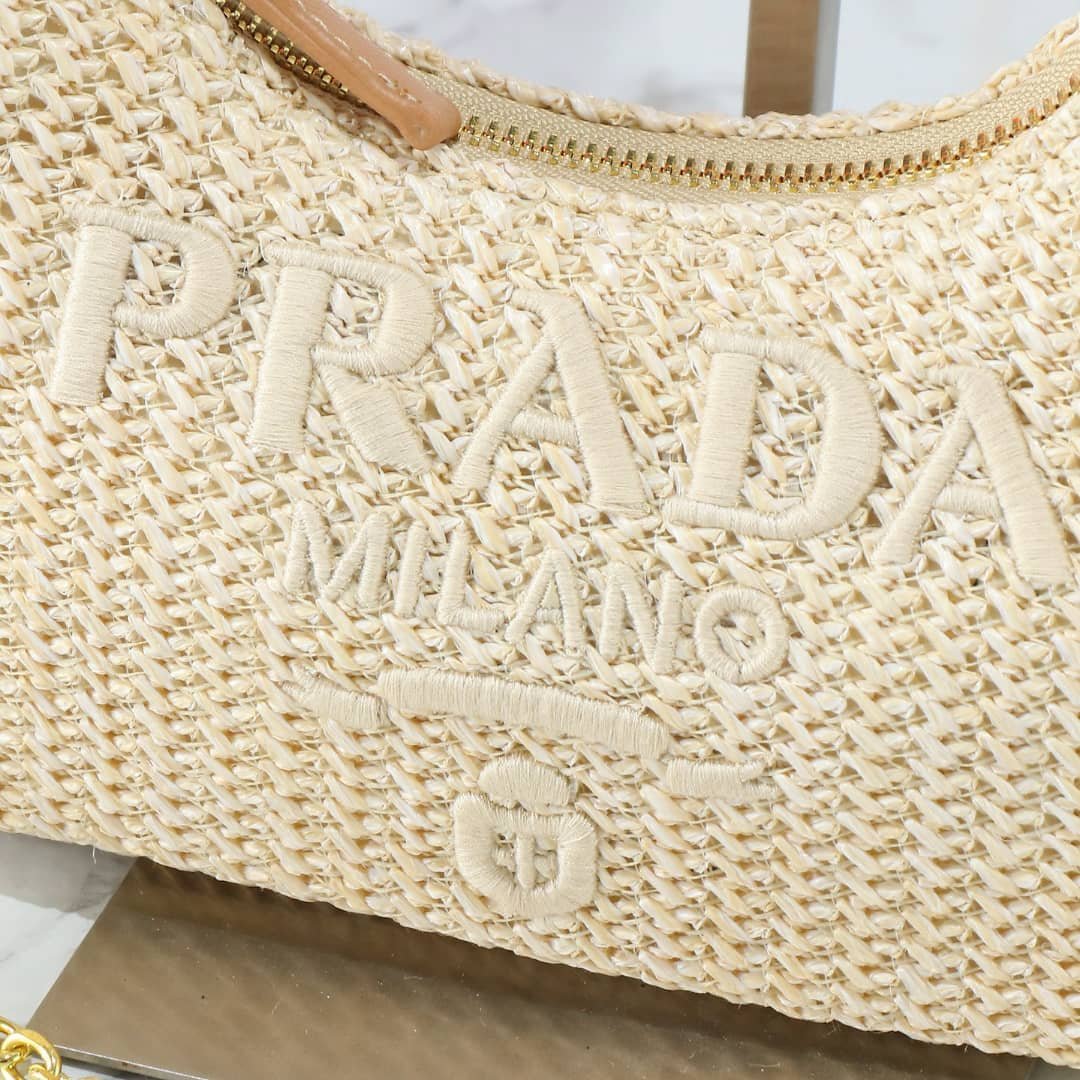 Pra*a Re Edition Crochet Bag Natural 22Cm 1Bc204 2M2T F0018 V Juo