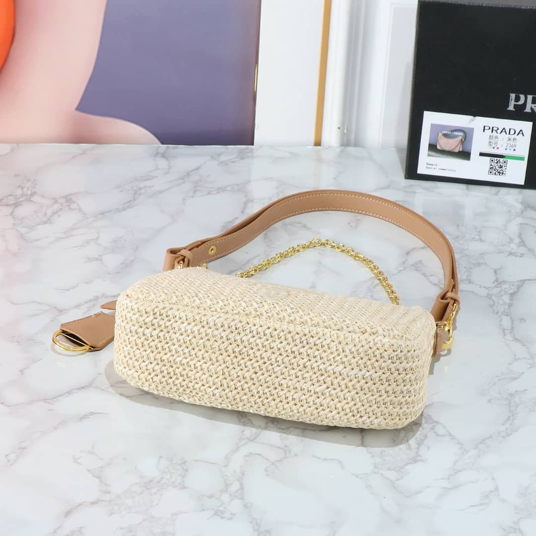 Pra*a Re Edition Crochet Bag Natural 22Cm 1Bc204 2M2T F0018 V Juo