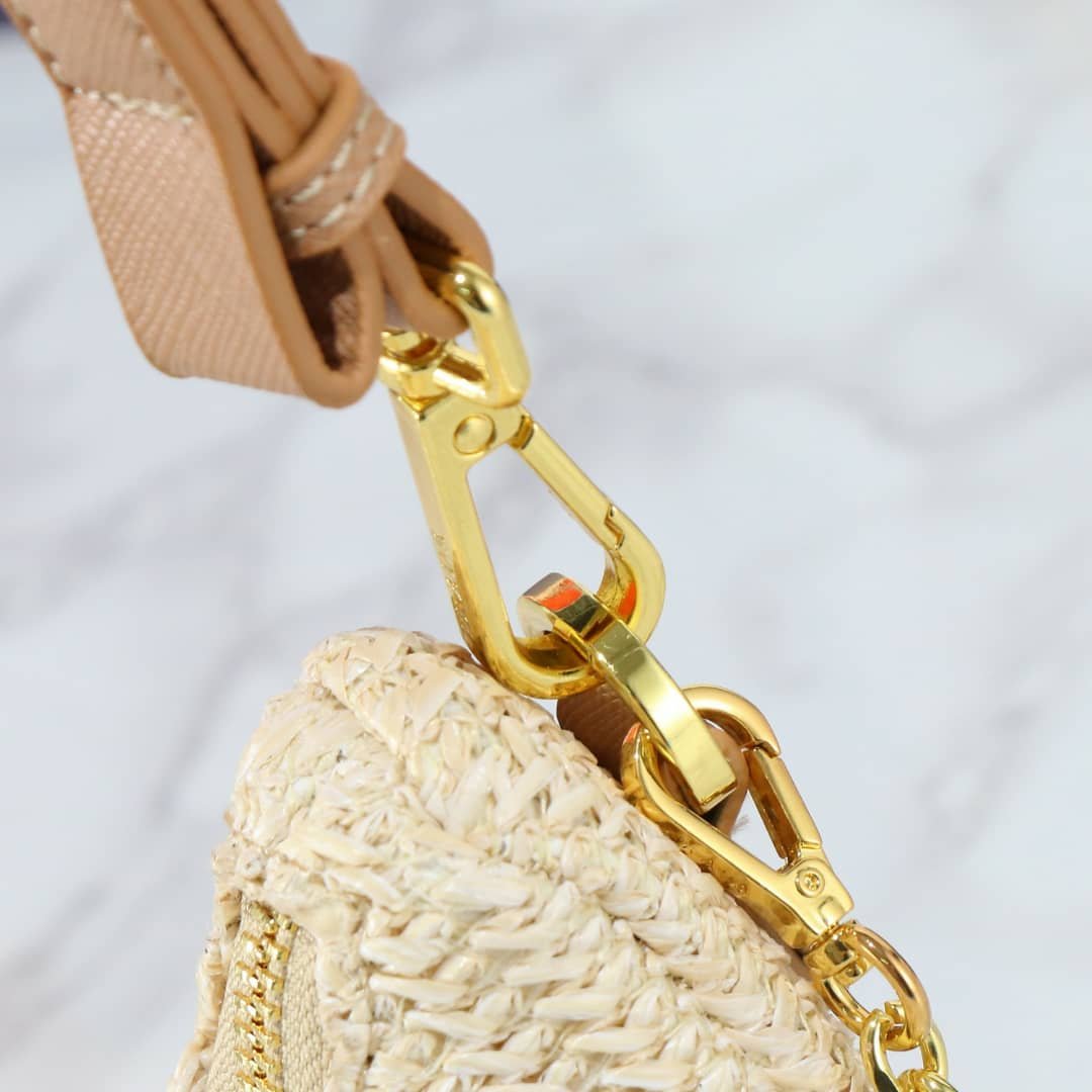 Pra*a Re Edition Crochet Bag Natural 22Cm 1Bc204 2M2T F0018 V Juo