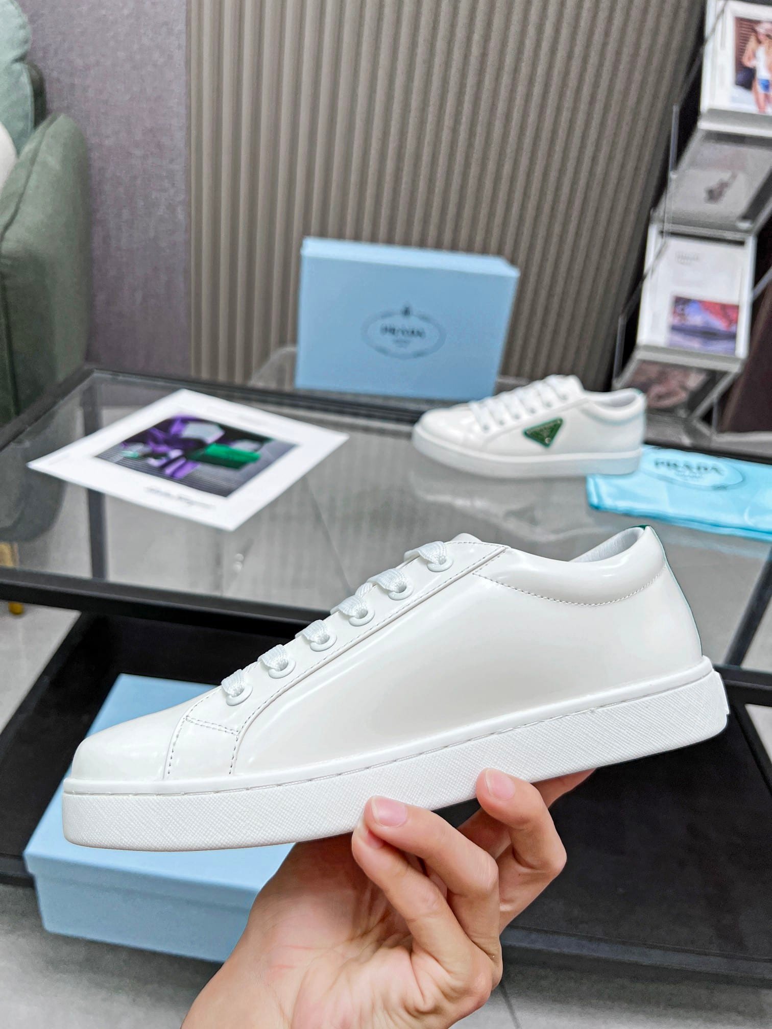 Pra*a Brushed Sneaker Leather White White Mango 2Ee376 3F0E F0Djt