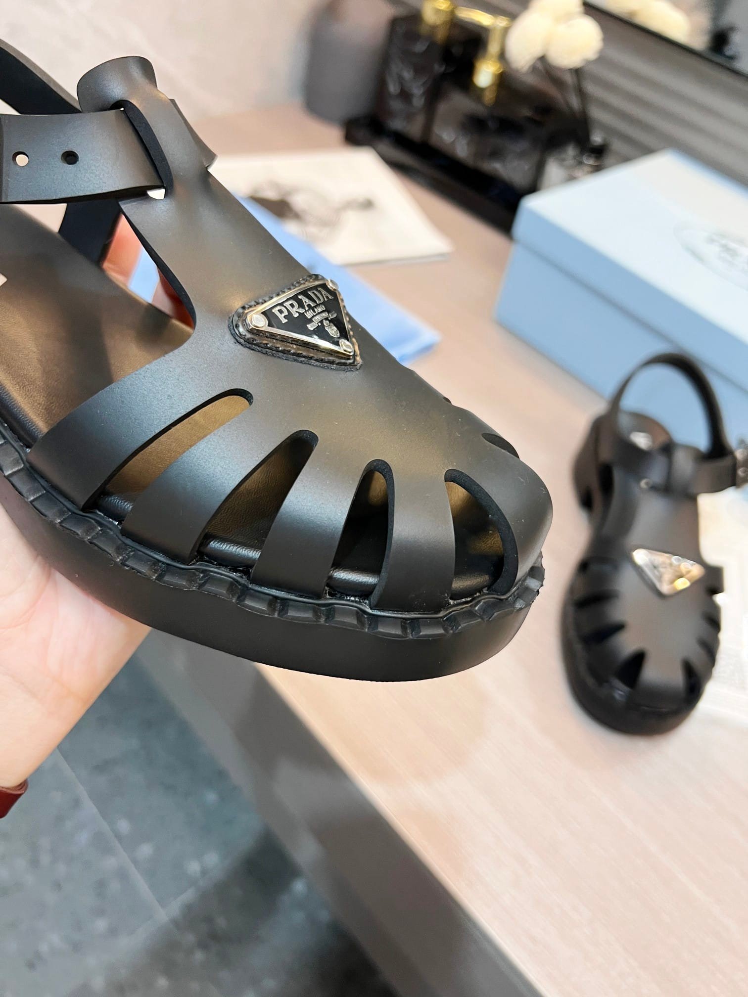 Pra*a Sporty Foam Rubber Sandals Black 1X857M 3Lkk F0002 F 050