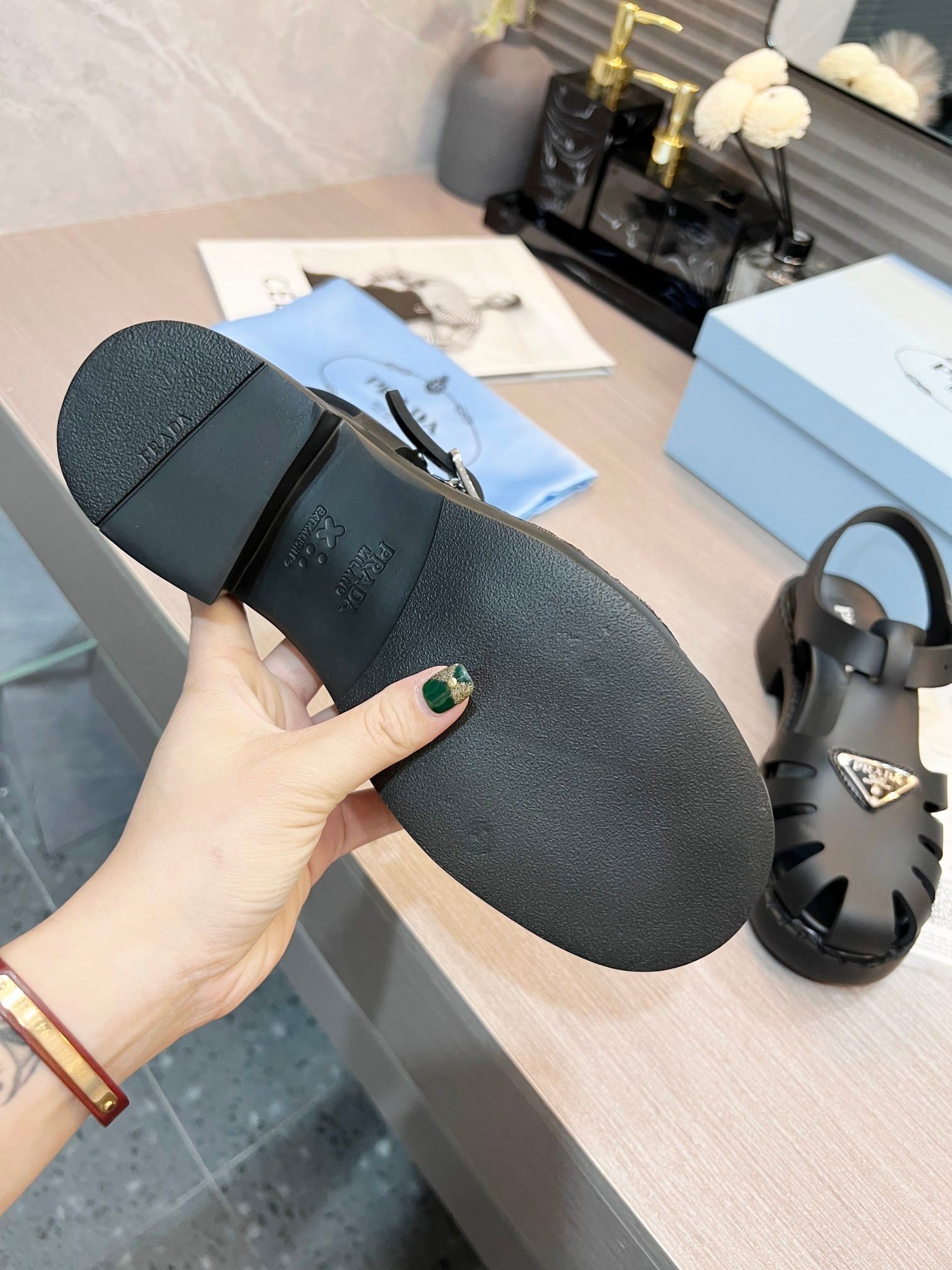 Pra*a Sporty Foam Rubber Sandals Black 1X857M 3Lkk F0002 F 050