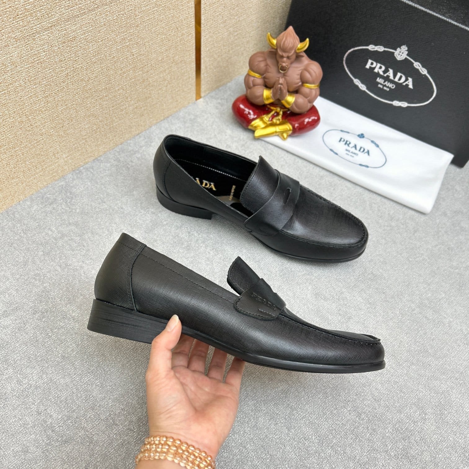 Pra*a Saffiano Leather Loafers Black 2DC213 053 F0002 F G000