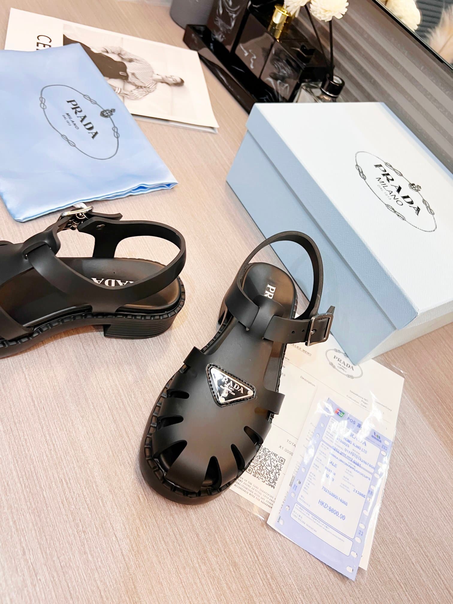 Pra*a Sporty Foam Rubber Sandals Black 1X857M 3Lkk F0002 F 050