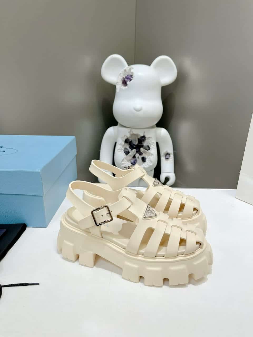 Pra*a Rubber Monolith Sandals Quartz 1X853M 3Lkk F0482 F Dd55