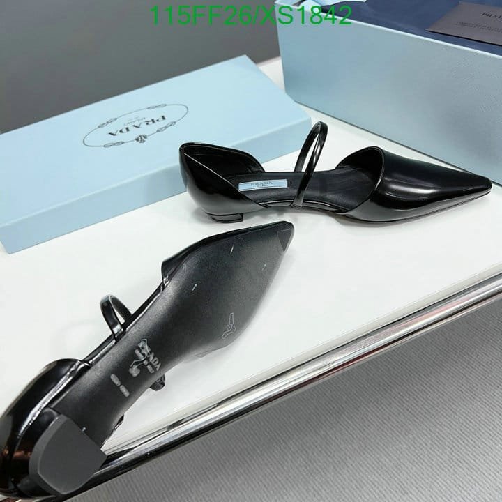 Pra*a Leather Ballet Flats Black
