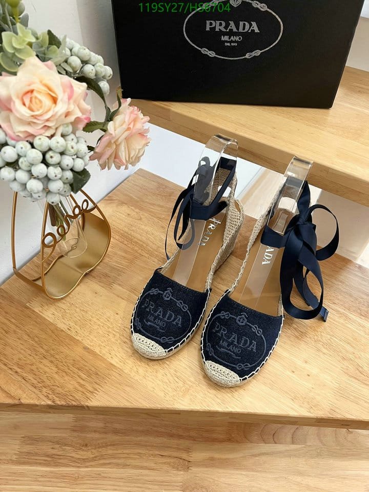 Pra*a Linen Espadrille Wedge Sandals Blue