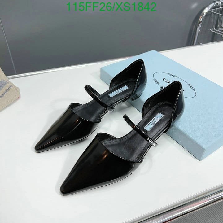 Pra*a Leather Ballet Flats Black