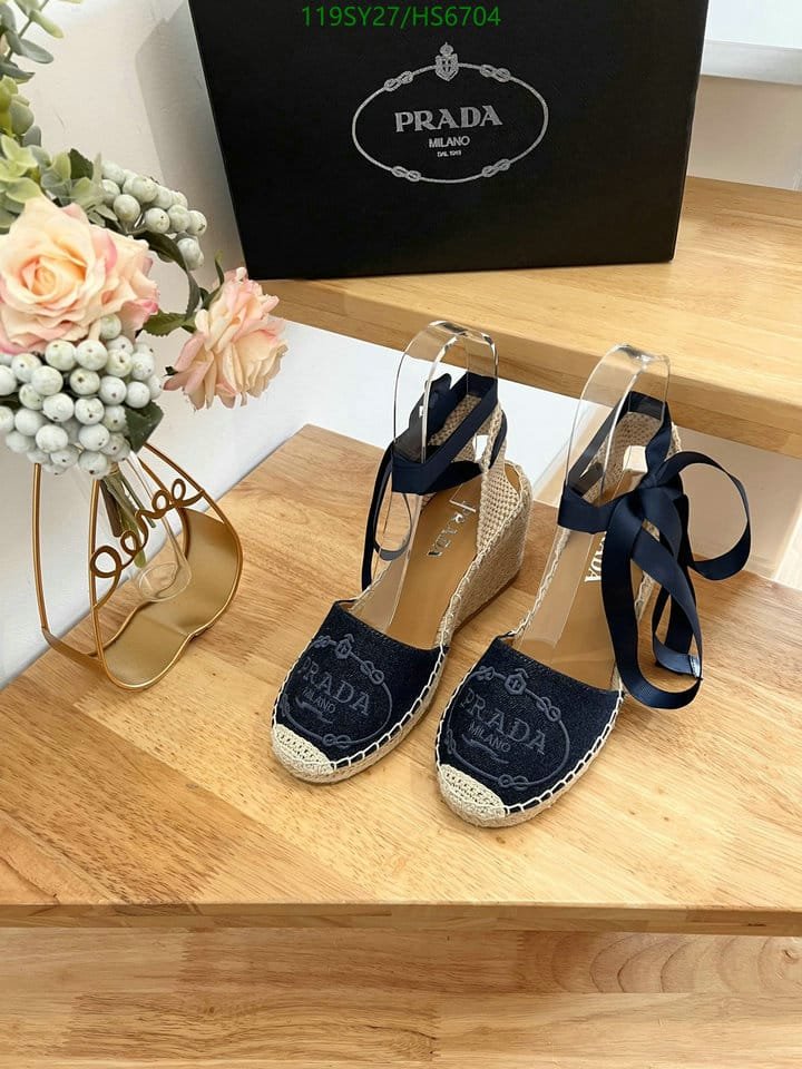 Pra*a Linen Espadrille Wedge Sandals Blue