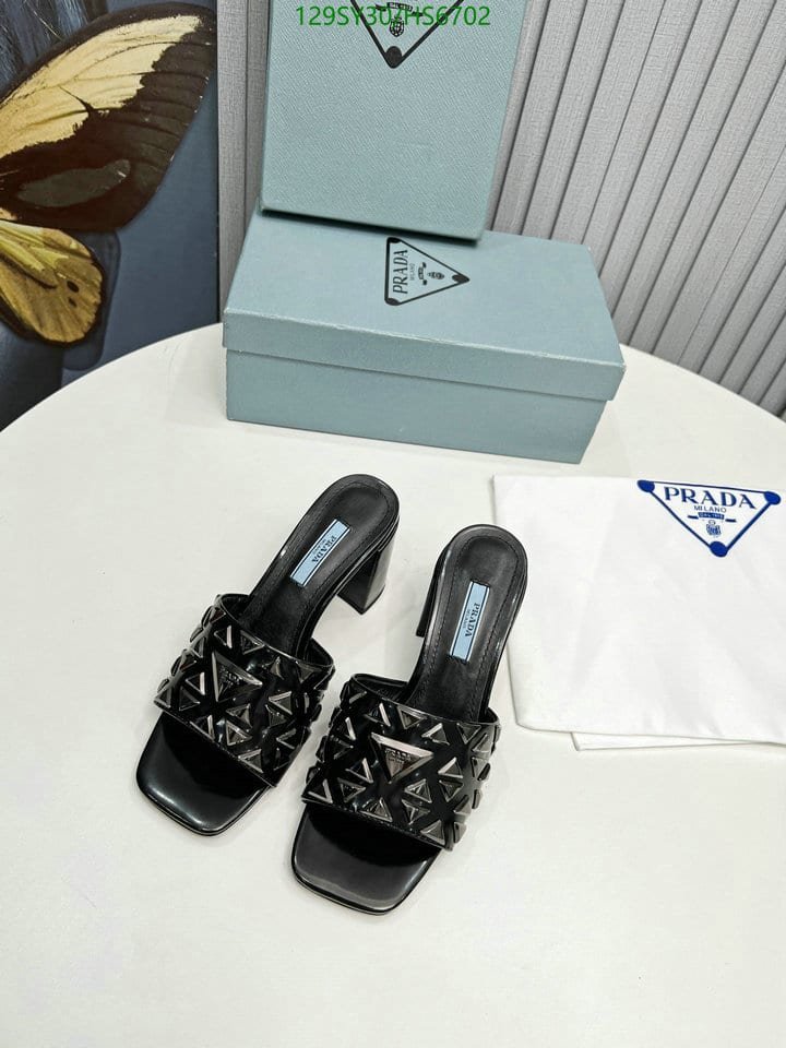 Pra*a Studded Metallic Leather Mules Black