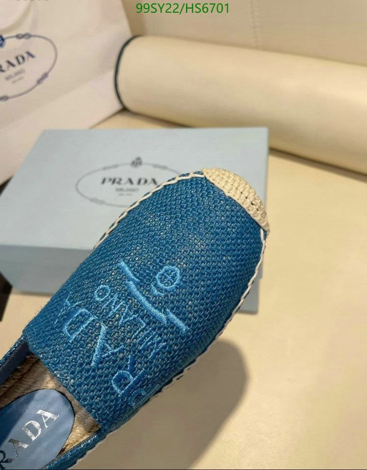 Pra*a Linen Espadrilles Blue 1S841M376F0013F020