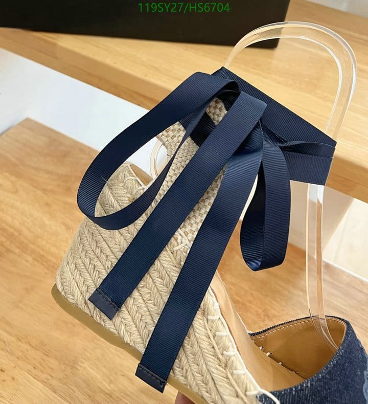 Pra*a Linen Espadrille Wedge Sandals Blue