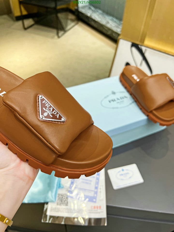 Pra*a Soft Padded Nappa Leather Slides Brown