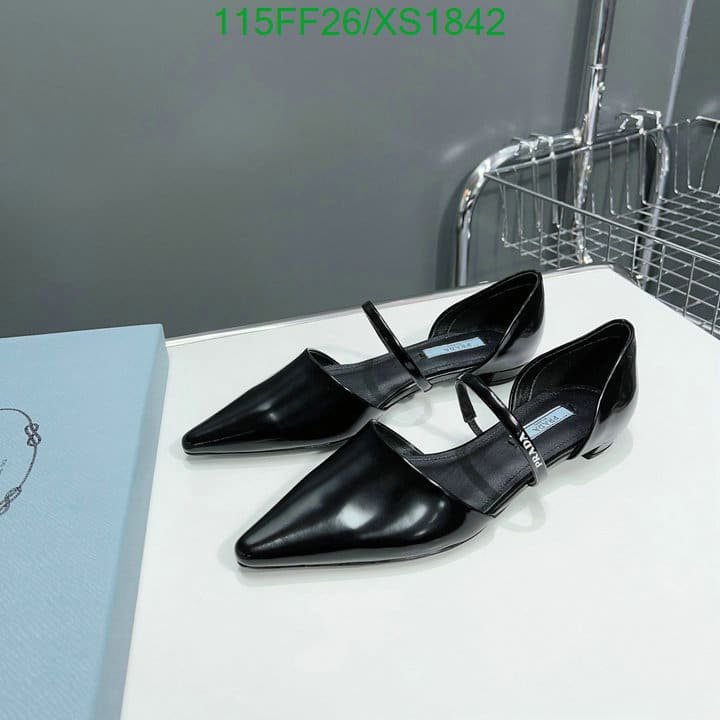 Pra*a Leather Ballet Flats Black