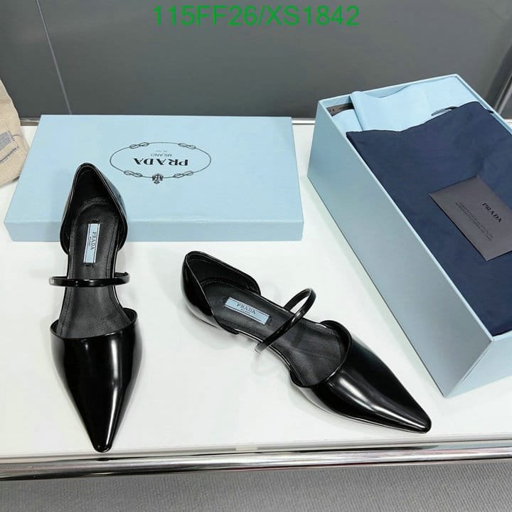 Pra*a Leather Ballet Flats Black