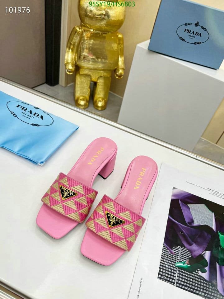 Pra*a Triangolo Jacquard Mules Pink