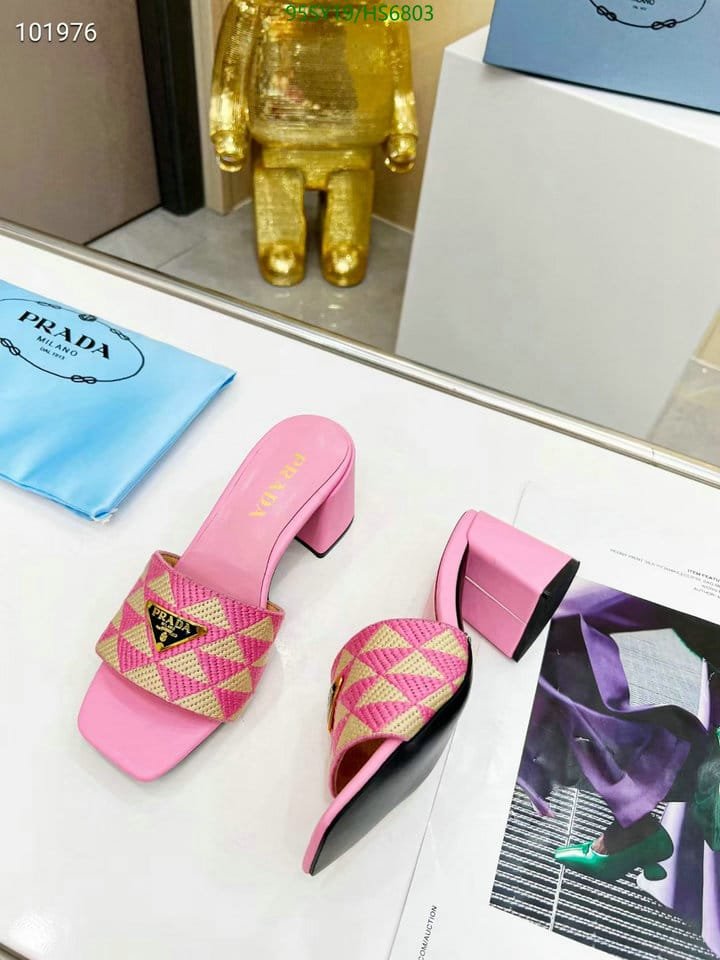 Pra*a Triangolo Jacquard Mules Pink