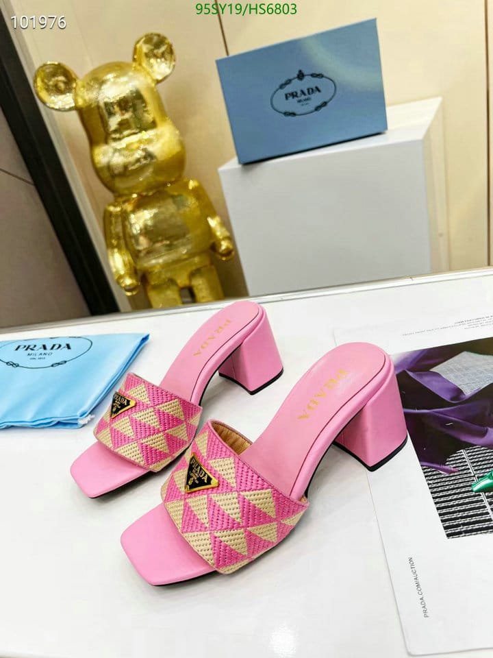 Pra*a Triangolo Jacquard Mules Pink