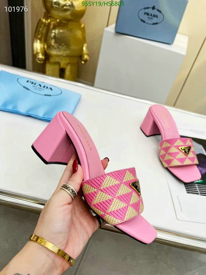 Pra*a Triangolo Jacquard Mules Pink