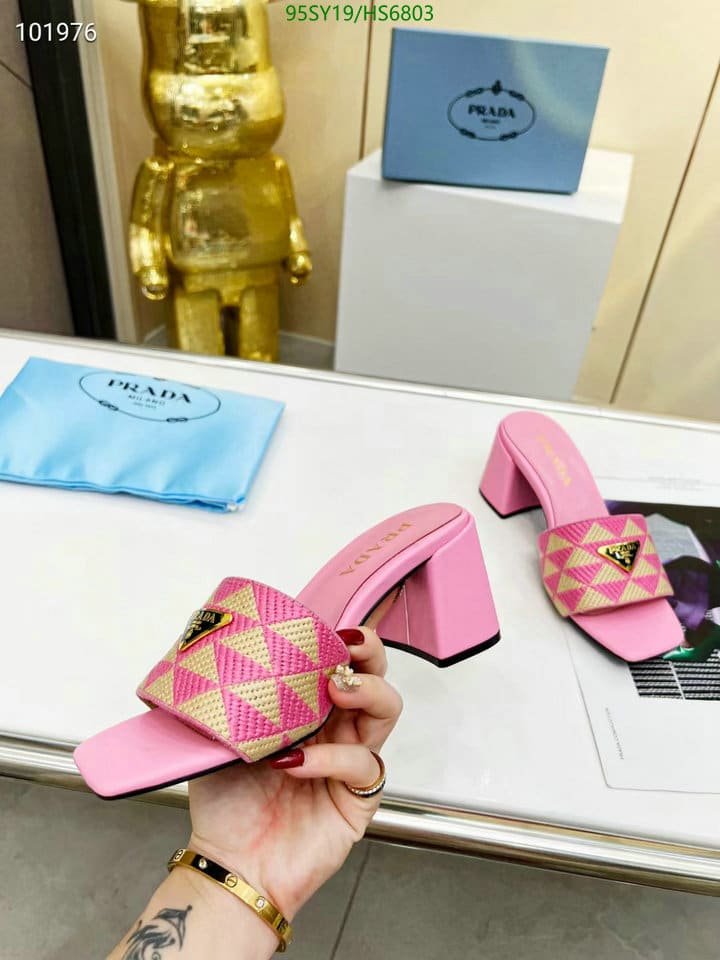 Pra*a Triangolo Jacquard Mules Pink